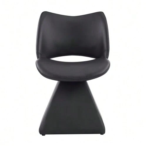 Comfortable Swivel Chair In Black, Modern High-Back Chair Made Of Synthetic Leather, Ideal For Dining Rooms, Home Offices And Living Rooms. - 黑色 - 查看 1