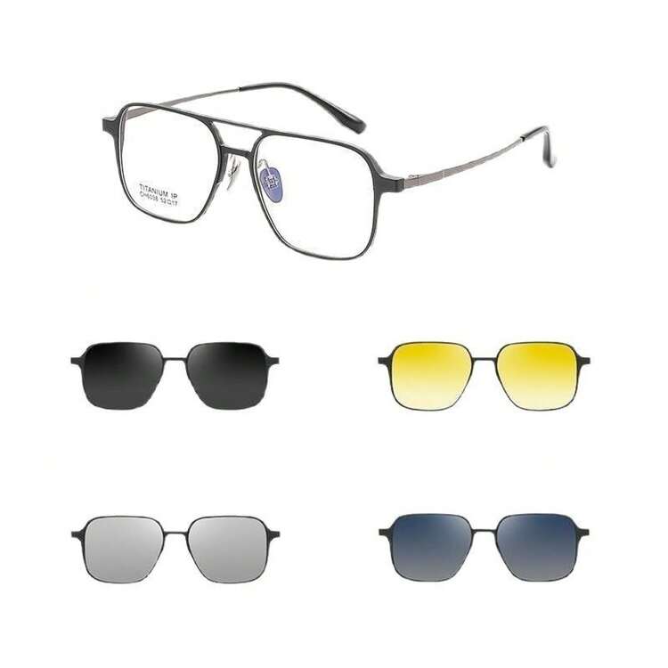 Men Sunglasses - Silver (with Black and Yellow Trim) - View 5
