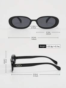 1 Paar retro ovale modische Brillen, stilvoller Accessoire elegante Brille, geeignet für Reisen, Strand, Familienausflüge, Wandern, Partys, Feiertage, Geburtstagsgeschenke und andere Anlässe - Schwarz - Übersicht 5