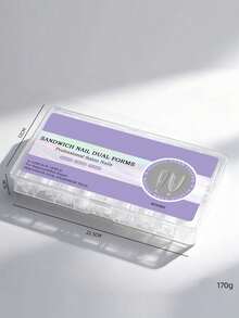 120 piezas/Caja Molde de extensión de uñas estilo sándwich, 60 piezas de molde superior + 60 piezas de molde inferior, 15 tamaños, pegatina de extensión de uñas acrílicas y de gel, con líneas guía - Multicolor - Ver 9