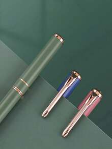 1 Pen + 50pcs Refill Cartridges Set, Minimalist Fashionable Metal Pen, Simple & Elegant, Smooth Writing, Suitable As Reward Or Holiday Gift - 51pcs Set - View 4