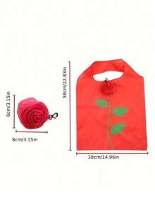 Bolsa de compras con forma de rosa, bolsa de compras floral, bolsa de compras portátil, bolsa reutilizable plegable con forma de rosa, bolsa de compras plegable, bolso portátil lindo, adecuado para artículos de primera necesidad, comestibles, compras, viajes y oficina - Varios estilos - Ver 9