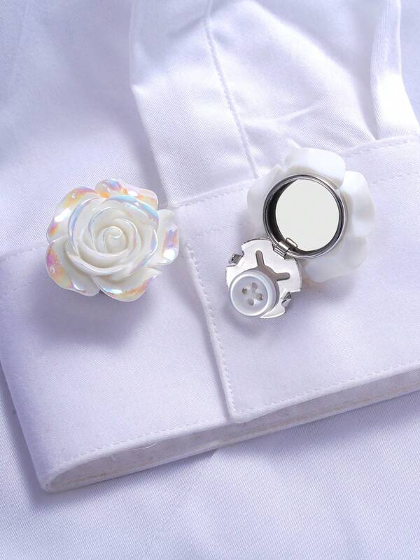 1/2/4pcs Rose Crystal Button Covers, Crystal Button Caps, Detachable Snap Button Covers, Crystal Fashion Buttons, Suitable For Dresses, Suits, Shirts Accessories, Silver