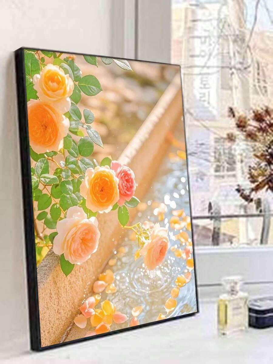 浪漫玫瑰花园 DIY 数字油画 手工绘画 成人家居装饰 40x50厘米/16x20英寸 节日礼物 - 40*50厘米 - 查看 1