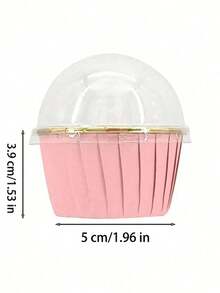 30/50Pcs Pink & Gold Cupcake Liners With Lids Premium Round Aluminum Foil Baking Cups, Heat Resistant And Durable. Elegant Pink And Gold Design Fits Muffins, Cheesecakes And Brownies Perfectly. Great For Birthdays, Christmas, Halloween, Autumn & Pumpkin Themed Parties, Ideal For Daily Baking And Festive Dessert Decoration. - Multicolor - View 7