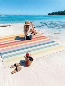 1pc New Outdoor Waterproof Anti-Sand Digital Printed Picnic Mat/Beach Towel, Fashionable And Fresh Pattern, Suitable For Camping And Picnics - B - View 7