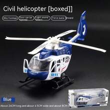 Alloy Die-Cast Military Helicopter Toy With Lights & Sounds, Rotating Propeller, Suitable For Children 3+ Years Old - Multicolor - View 8