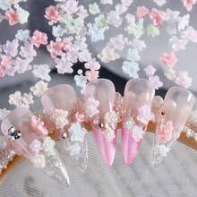 100/50/20片装3D春夏迷你花朵美甲装饰：马卡龙色系，多种尺寸花瓣搭配迷你珍珠，可爱柔美，打造春夏美甲氛围。DIY专业美甲沙龙美甲配件及用品。 - 彩色 - 查看 3
