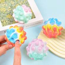 Hot Selling Silicone Bubble Pop Stress Ball – 4-Color Light Ball Squeeze Toy, Soft Gel Fidget For Teens & Adults, Anxiety Relief Decompression Sensory Toy  Description (English): - 彩色 - 查看 4