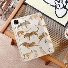 1 chiếc ốp lưng máy tính bảng họa tiết da báo có khe đựng bút, chân đế từ tính đa góc với chức năng tự động tắt/mở màn hình, tương thích với iPad Pro/Air, , Pad 5/6/7, Matepad, Honor Pad. - Nhiều màu - Xem 4
