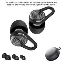 Sleep Earplugs - Fashionable Reusable Earplugs, Suitable For Sleep, Work, Travel And Other Scenes, Comes With Storage Box And 6 Pairs Of Earplug Tips - Black - View 5