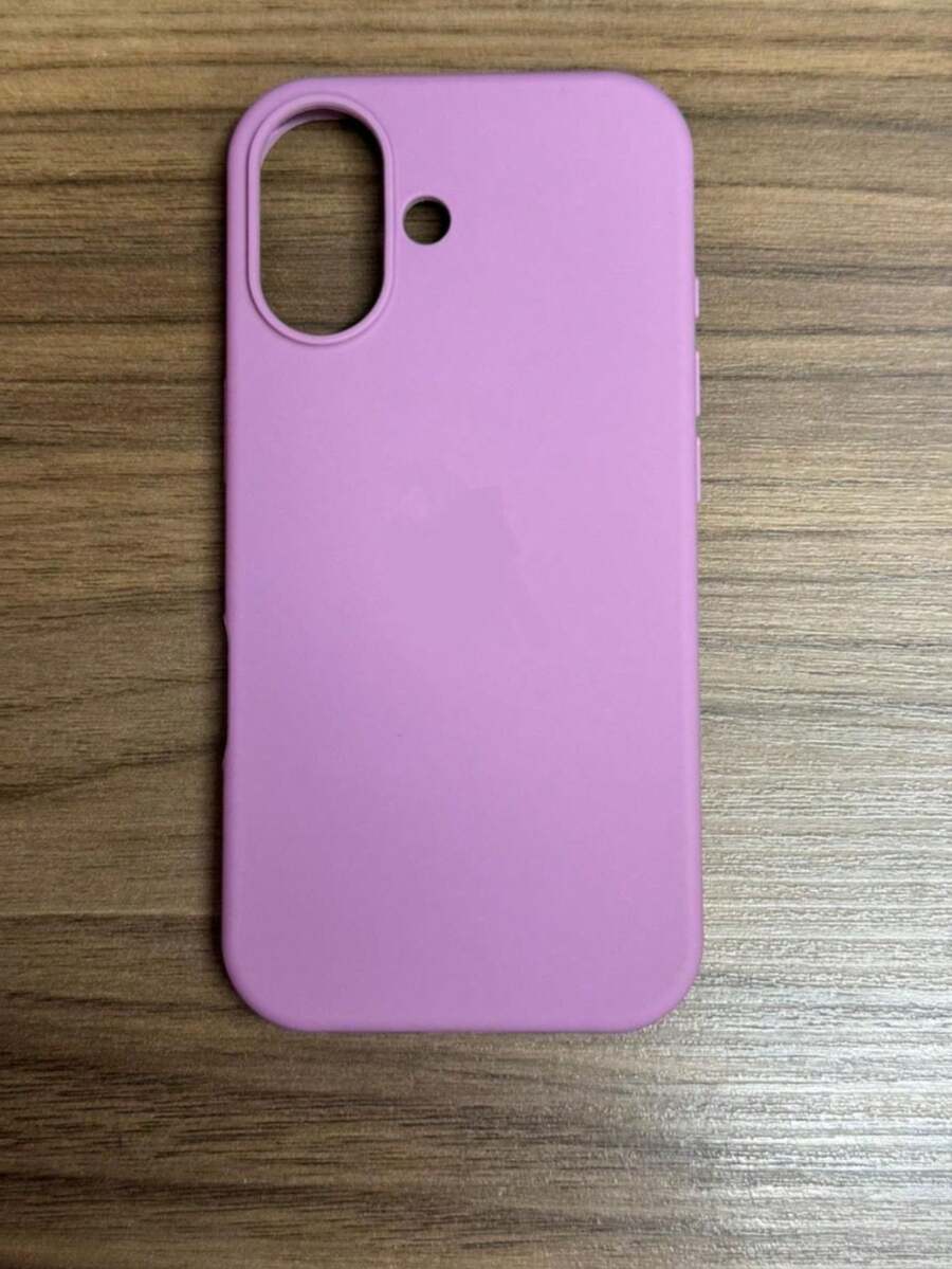 Premium Velvety Silicone Phone Case IP17 Open Camera Protective Case With Apple Logo - Lilac Purple - View 1