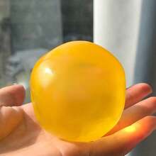 1个柔软舒适的慢回弹麦芽粉蓝水晶大苹果，超大号液态芝士球，超薄粘皮，塑形奶油质感挤压玩具球 - 大型慢回弹减压玩具，超大号液态麦芽糖椰子油减压玩具，柔软大麻糬挤压玩具，生日/复活节礼物，完美礼物 - 彩色 - 查看 10