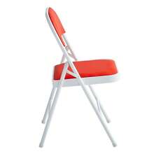 Set Of 4 Folding Chairs, Faux Leather Foldable Chairs With Metal Frame And Padded Seat, Easy To Fold And Store For Home, Office, Dining And Reception - Red - View 11