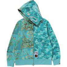 BAPE X Van Gogh Museum Shark Hoodie – Almond Blossom - Green - View 2