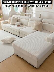 1 tấm bọc ghế sofa co giãn, chống trượt, phủ toàn bộ bề mặt, dùng được cả bốn mùa, chất liệu vải dày dặn, có thể giặt máy, chống bụi, thân thiện với thú cưng, có thể điều chỉnh kích thước cho phòng ngủ, văn phòng, phòng khách, ghế sofa hình chữ L và ghế sofa 1/2/3/4 chỗ ngồi. - Màu be - Xem 7