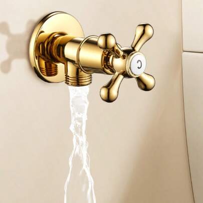 Van góc dày chất lượng cao, giao diện tiêu chuẩn phổ thông 1/4", kín nước, thích hợp cho nhà bếp, phòng tắm, ban công, bình nước nóng, nhà vệ sinh, van khóa nước đầu vào máy giặt.