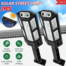 Solar Street Lights Outdoor Waterproof, 43 LEDs Small Solar Parking Lot Lights Dusk To Dawn, 3 Light Modes, Solar Wall Light Wide Angle Motion Sensor And Remote Control For Area Lighting Yard - Black - View 5