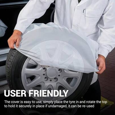 Araç lastiklerini saklamak ve taşımak için dört adet yırtılmaya dayanıklı lastik kılıfı; çoğu araç için uygun, su geçirmez ve toz geçirmez saklama çantaları.