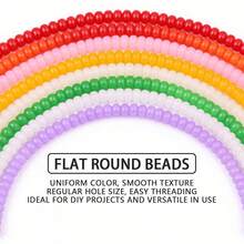 Khoảng 163 hạt cườm thủy tinh giả ngọc bích kích thước 5x8mm, hạt dẹt, hạt đệm, vật liệu làm trang sức thủ công DIY. - Hạt bàn tính - Xem 3