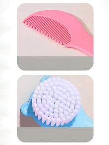 3pcs Baby Grooming Set, Newborn Comb, Soft Silicone Face Brush - Multicolor - View 6