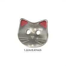 10/20個 12mm 可愛粉色耳貓卡通動物鈕扣，適用於開襟衫、手工藝品、裝飾鈕扣 - A - 查看 5