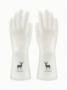 Reusable Long Sleeve Rubber Gloves For Dishwashing, Kitchen & Pet Cleaning - Food PVC Material - Other - View 14