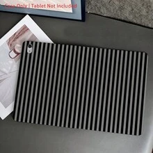 1 Peça Capa para Tablet com Estampa Listrada Preta e Branca e Suporte para Caneta, Compatível com iPad 10ª Geração / 11 (A16 2025), Compatível com Oppo Pad, Compatível com Huawei Matepad, Compatível com Vivo Pad, Compatível com Honor Pad, Compatível com Xiaoxin Pad - Multicolorido - Visão 2