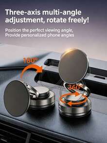 360° Rotatable Foldable Magnetic Car Phone Holder With Strong Suction Cup, N52 Magnet, One-Handed Operation On Dashboard/Windshield, Suitable For All Smartphones, Hands-Free GPS Navigation - 360° Rotation - View 6