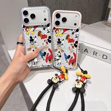 This Disney Mickey Mouse Lanyard Phone Case Is Fully Covered In TPU Material, Features Strong Magnetic Closure, Is Shockproof And Lightweight, And Is Compatible With IPhone17/16/11/13/15/15 Plus/15 Pro/15 Pro Max/12/14 Pro Max/11 Pro Max/12 Pro/12 Pro Max/13. This Phone Case Is A Popular Birthday Gift Or Business Gift Choice; It Is Durable, Stain- And Fingerprint Resistant, And Suitable For Both Men And Women. The Set Also Includes A Mickey Mouse Phone Case And A Mickey Mouse Plush Bracelet, Making It A Perfect Gift For Friends And Family. This Stylish Phone Case Is Fun, Lightweight, And Durable. IPhone17 Pro Max Phone Case, Minnie Mouse Phone Case. - 黑色 - 查看 3