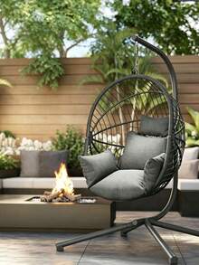 Ferocity Hanging Hammock Waterproof Chair Seat Padding For Patio Garden Swing Basket Cushion, Graphite [114] - Cushion - View 5