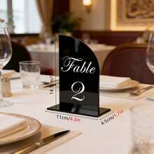 OUTANA Placa de número de mesa desmontable de acrílico, diseño minimalista, adecuada para hoteles de negocios, fiestas de cumpleaños, restaurantes, reuniones, bodas, exposiciones, identificación de mesas - BJ3063 - Ver 17