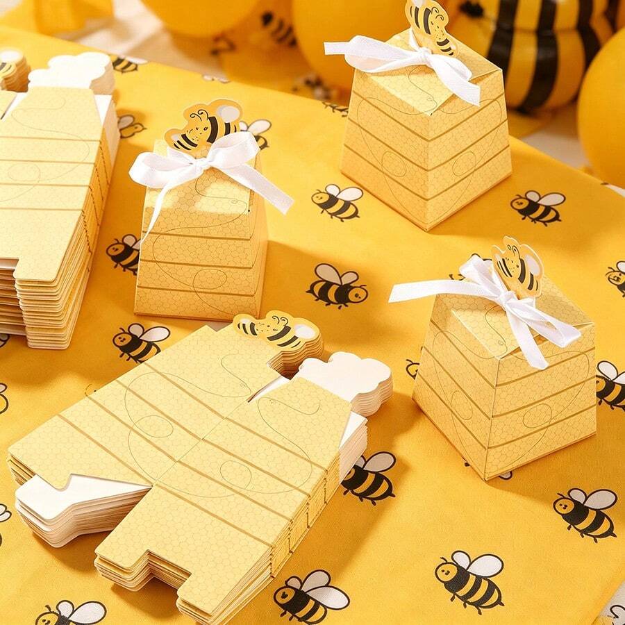 10 hộp quà kẹo chủ đề ong dành cho tiệc mừng em bé sắp chào đời. - Hộp đóng gói - Xem 1