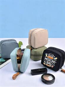 Portable Mini Medicine Pouch With "Medicine Pouch" And Pill Pattern, Medicine Storage Bag, Compact Pill Organizer Box And First Aid Kit | Suitable For Daily Use, Outdoor Activities, Dormitory Portable Medicine Storage | Multi-Functional Fabric Emergency Kit, Suitable For Health-Conscious Use Anytime, Anywhere, Suitable For Travel, Outdoor Activities, Birthday Gifts, Holiday Souvenirs, Back To School Gifts, Graduation Gifts - Multicolor - View 8