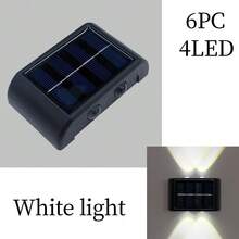 2/4/6/8 piezas Luces de pared solares de alta eficiencia, iluminación con sensor automático, lámparas LED rectangulares IP44 para exteriores, iluminación de paisaje para patio y pared exterior - 4 LED - Ver 9