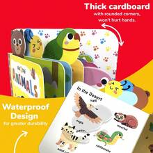 beartale Sách vải tương tác 3D, đồ chơi giáo dục sớm Montessori phù hợp cho trẻ sơ sinh, sách nhận biết động vật trong sở thú bằng vải nhung mềm mại, quà tặng sinh nhật cho bé trai và bé gái, sách kích thích thị giác độ tương phản cao. - Nhiều màu - Xem 8