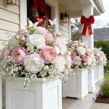 22pcs Artificial Peony Flowers With Gypsophila, White And Pink Peony Flowers Mixed With Gypsophila, Suitable For Home Decor, Photography Props, Wedding Decoration, Bridal Bouquet, Valentine's Day, Holiday Decoration, Artificial Flowers, Spring Decor, Home Office Decor, Floral Arrangement, Artificial Center Piece, Outdoor Garden Decor, Wedding Birthday Bride Gift Party Decoration - Multicolor - View 7