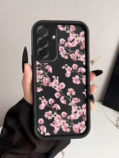 1pc Dopamine Inspired Stair Frame Sakura Branch Full Coverage Soft Phone Case, Minimalist Design, Cute Cartoon Style, Perfect Protection For Honor X7/Galaxy A56 5G/ Smart 8/ Hot 40/Transsion Spark 30C/Spark Go 2024/ Note 14 5G/ E22/E22i/ A54