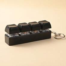 1 pieza Nuevo Cubierta de teclado para alivio del estrés con llavero - Un juguete para los dedos con efecto de sonido, anillo de metal y cadena, juguete de presión para adultos, accesorio de escritorio divertido, alivia eficazmente el estrés y presenta colores macaron brillantes. La apariencia, el color y el diseño son muy atractivos, lo que lo convierte en un regalo perfecto para fiestas, regalos y obsequios para amigos. - Multicolor - Ver 4