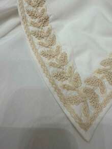Women's Shirt With Ruff Collar/ Embroidered Detail/ Front Buttons/ Long Sleeves/ Classic Fashion S2192 2 In 1 Office - 白色 - 查看 3