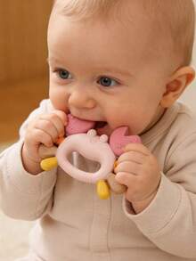 1pc Silicone Baby Teether Crab Shaped Multi-Texture Infant Chewing Toy, Baby Accessories Gift For Boys & Girls - Multicolor - View 1