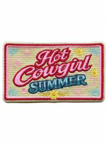 1 miếng vá thêu hình cô gái cao bồi mùa hè, phong cách miền Tây nữ tính, có thể ủi lên quần áo. - Nhiều màu - Xem 7