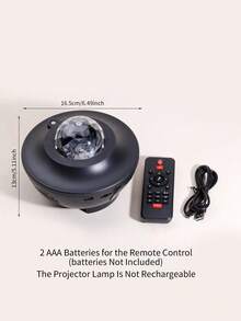 1pc LED Romantic Starry Sky Projection Lamp, USB Wireless Remote Control Music Wave Starry Sky Laser Light, Bedroom Ceiling Dreamlike Atmosphere Light - Multicolor - View 13