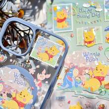 Hình dán hoạt hình Winnie the Pooh màu vàng dễ thương, chính hãng Disney, họa tiết dập nổi 3D, dùng được cho điện thoại, laptop, sổ tay, bình nước, đa năng. - màu đen - Xem 6