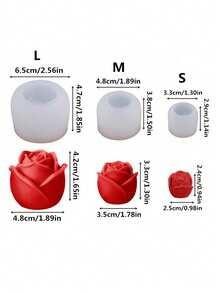 1个透明液态硅胶模具，玫瑰花模具，适用于树脂浇铸、蜡烛制作、DIY工艺品，适合母亲节、情人节、婚礼礼物、手工装饰品 - 無色 - 查看 3