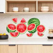 1set Watermelon Wall Stickers, Self-Adhesive Paper, Suitable For Home Decoration, Room Decoration, Kitchen Decoration, PVC Waterproof Material, Removable - Self-adhesive - View 2
