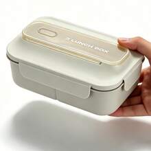 1 pieza Caja bento a prueba de fugas con utensilios, microondas, diseño de 3 compartimentos, fiambrera para exteriores, recipiente de comida dividido con tapa de cierre , adecuado para la escuela, el trabajo y las comidas al aire libre, esencial para volver a la escuela - Multicolor - Ver 11