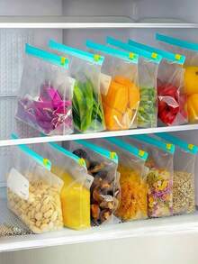 Reusable Food Storage Bags Transparent Sealed Zip Bag Kitchen Refrigerator Fresh Zipper Bag Camping Plastic Sealing Containers - A - View 5