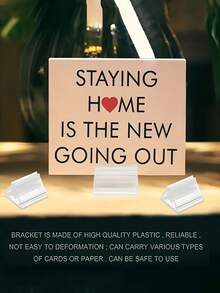 Transparent Acrylic Card Display Stand, Small Signage Holder - High Clarity Durable Lightweight, Sturdy Card Holder Suitable For Home Office, Events, Parties, Photo And Information Display, Party Decor, Minimalist Design, Lightweight Material, Applicable For Wedding Cards, Photos, Memos, Picture Display - Multicolor - View 3