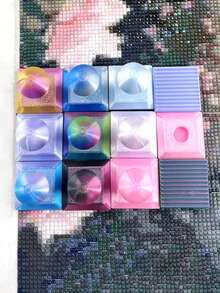 1 Set 3D Printed Diamond Painting Roller And Detachable Ergonomic Diamond Brush, Labor-Saving Diamond Dot Painting Machine, Multi-Color Square And Round Diamond Tools, Diamond Painting Cross Stitch Handcraft Material Kit - View 8